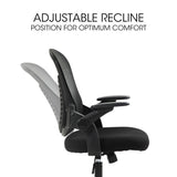 NNEDSZ FORTIA Ergonomic Office Desk Chair, Coolmesh Fabric, Adjustable Recline, Black Mesh/Black Frame