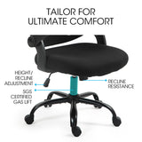 NNEDSZ FORTIA Ergonomic Office Desk Chair, Coolmesh Fabric, Adjustable Recline, Black Mesh/Black Frame