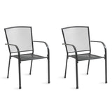 NNEDSZ FORTIA 2pc Outdoor Dining Chair Set, for Outside with E-coating