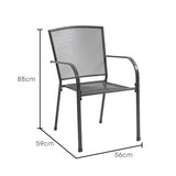 NNEDSZ FORTIA 2pc Outdoor Dining Chair Set, for Outside with E-coating