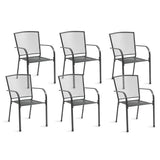 NNEDSZ FORTIA 6pc Outdoor Dining Chair Set, for Outside with E-coating