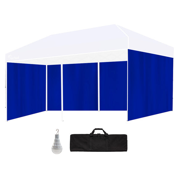 NNEDSZ RED TRACK Accessory Pack for 6x3m Navy Blue Gazebo, includes Walls, Wheeled Carry Bag, Rechargeable USB Lamp