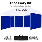 NNEDSZ RED TRACK Accessory Pack for 6x3m Navy Blue Gazebo, includes Walls, Wheeled Carry Bag, Rechargeable USB Lamp