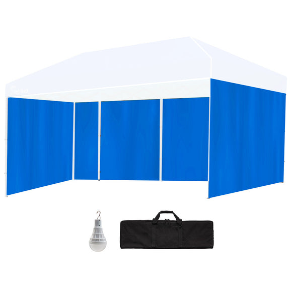 NNEDSZ RED TRACK Accessory Pack for 6x3m Blue Gazebo, includes Walls, Wheeled Carry Bag, Rechargeable USB Lamp