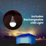 NNEDSZ RED TRACK Accessory Pack for 6x3m Blue Gazebo, includes Walls, Wheeled Carry Bag, Rechargeable USB Lamp