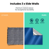 NNEDSZ RED TRACK Accessory Pack for 6x3m Blue Gazebo, includes Walls, Wheeled Carry Bag, Rechargeable USB Lamp