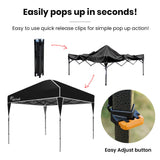 NNEDSZ RED TRACK 3.6x2.2m Ultra Compact Folding Gazebo, Carry bag, Portable Outdoor Popup Marquee for Camping Beach, Black