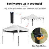 NNEDSZ RED TRACK 3.6x2.2m Ultra Compact Folding Gazebo, Carry bag, Portable Outdoor Popup Marquee for Camping Beach, White