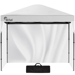NNEDSZ RED TRACK 3.6x2.2m Ultra Compact Folding Gazebo, Walls, Carry bag, Portable Outdoor Popup Marquee for Camping Beach, White
