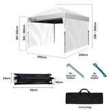 NNEDSZ RED TRACK 3.6x2.2m Ultra Compact Folding Gazebo, Walls, Carry bag, Portable Outdoor Popup Marquee for Camping Beach, White