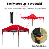 NNEDSZ RED TRACK 3x3m Ultra Compact Folding Gazebo, Carry bag, Portable Outdoor Popup Marquee for Camping Beach, Red