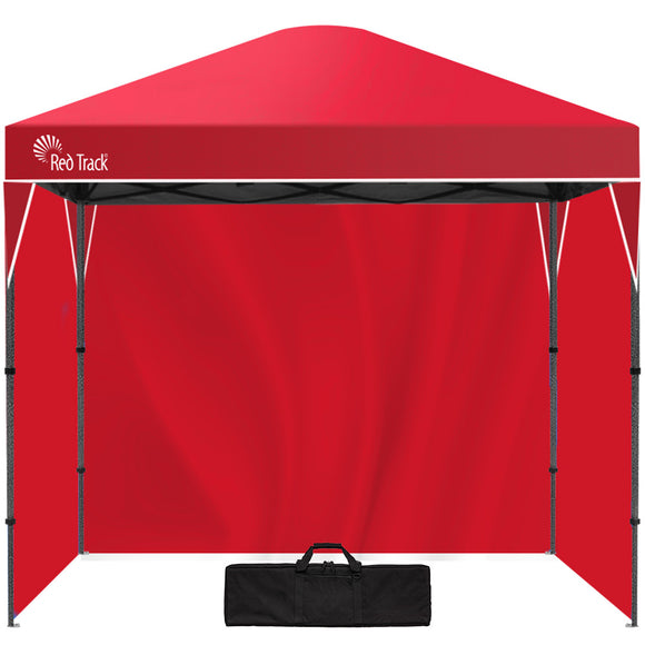 NNEDSZ RED TRACK 3x3m Ultra Compact Folding Gazebo, Walls, Carry bag, Portable Outdoor Popup Marquee for Camping Beach, Red