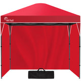 NNEDSZ RED TRACK 3x3m Ultra Compact Folding Gazebo, Walls, Carry bag, Portable Outdoor Popup Marquee for Camping Beach, Red
