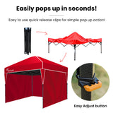 NNEDSZ RED TRACK 3x3m Ultra Compact Folding Gazebo, Walls, Carry bag, Portable Outdoor Popup Marquee for Camping Beach, Red