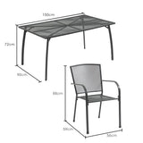 NNEDSZ FORTIA 7pc Outdoor Dining Furniture Setting, Table and Chairs Set for outside with E-coating