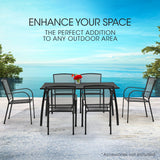 NNEDSZ FORTIA 7pc Outdoor Dining Furniture Setting, Table and Chairs Set for outside with E-coating