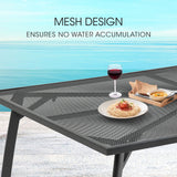 NNEDSZ FORTIA 7pc Outdoor Dining Furniture Setting, Table and Chairs Set for outside with E-coating