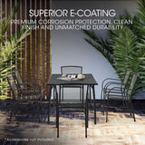 NNEDSZ FORTIA 7pc Outdoor Dining Furniture Setting, Table and Chairs Set for outside with E-coating