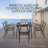 NNEDSZ FORTIA 7pc Outdoor Dining Furniture Setting, Table and Chairs Set for outside with E-coating