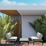 NNEDSZ FORTIA 4 pc Outdoor Furniture Setting, 4 Seater Lounge, Chairs and Side Tables, for Outdoors Garden Patio