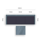 NNEDSZ LONDON RATTAN 4 Piece 3 Seater Modular Outdoor Lounge Setting incl. Coffee Table, Grey