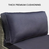 NNEDSZ LONDON RATTAN 4 Seater Modular Outdoor Lounge Sofa Setting, Grey