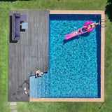 NNEDSZ LONDON RATTAN 5 Seater Modular Outdoor Lounge Setting with Coffee Table, Ottoman, Grey