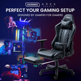 NNEDSZ OVERDRIVE Apex Series Reclining Gaming Ergonomic Office Chair with Footrest, Black