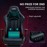 NNEDSZ OVERDRIVE Apex Series Reclining Gaming Ergonomic Office Chair with Footrest, Black