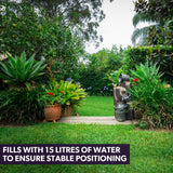 NNEDSZ PROTEGE Solar Powered Water Feature Fountain with Buckets Bird LED Lights