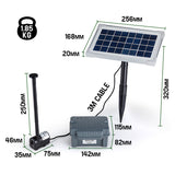 NNEDSZ Protege 25W Solar Powered Fountain Submersible Water Pump with Battery Pond Kit Garden