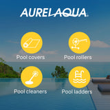 NNEDSZ Aurelaqua Waterline Swimming Pool Cleaner, Automatic Vacuum, 10m Hose, for Floor and Walls, Blue