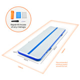 NNEDSZ 300x100x10cm Inflatable Air Track Mat Tumbling Gymnastics, Blue & White, with Electric Pump