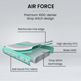 NNEDSZ 800x100x20cm Inflatable Air Track Mat Tumbling Gymnastics, Mint & Grey, with Electric Pump