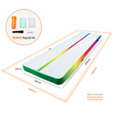 NNEDSZ 800x100x20cm Inflatable Air Track Gymnastics Tumbling Mat, Multicolour, with Electric Pump