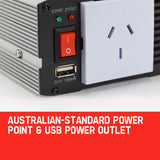 NNEDSZ 600W/1200W Pure Sine Wave 12V/240V Power Inverter Car Plug Caravan Boat