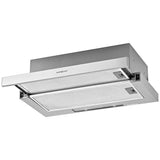 NNEDSZ EUROCHEF 60cm Slideout Stainless Steel Rangehood, Quiet 2-Speed, 3-Layer Dishwashable Filters, Halogen Lights ESR60S