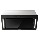 NNEDSZ EUROCHEF 60cm Undermount Rangehood Black, Quiet 3-Speed, 3-Layer Dishwashable Filter, LED Lights EUR60B