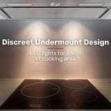 NNEDSZ EUROCHEF 60cm Undermount Rangehood Stainless Steel, Quiet 3-Speed, 3-Layer Dishwashable Filter, LED Lights EUR60S