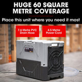 NNEDSZ Baumr-AG 50L/day Commercial Air Dehumidifier for Mould, Portable, Stackable, LCD Display, Wheels