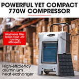 NNEDSZ Baumr-AG 90L/day Commercial Air Dehumidifier for Mould, Portable, Stackable, LCD Display, Wheels