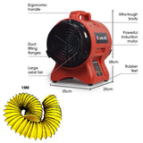 NNEDSZ Baumr-AG 200mm (8 inch) Portable Axial Air Mover Blower Fan with 10m Ventilation Duct