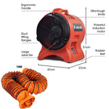 NNEDSZ Baumr-AG 300mm (12 inch) Portable Axial Air Mover Blower Fan with 10m Ventilation Duct