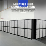 NNEDSZ FORTIA 4 Door Metal Storage Cabinet Lockers for Gym Office - Black and Grey