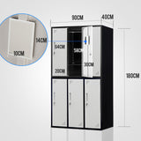 NNEDSZ Fortia 6 Door Metal Storage Cabinet Lockers for Gym Office - Black and Grey