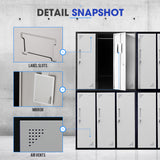NNEDSZ Fortia 6 Door Metal Storage Cabinet Lockers for Gym Office - Black and Grey