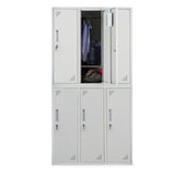 NNEDSZ FORTIA 6 Door Metal Storage Cabinet Lockers for Gym Office - Grey