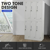 NNEDSZ FORTIA 6 Door Metal Storage Cabinet Lockers for Gym Office - Grey