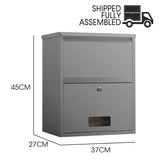 NNEDSZ FORTIA Wall Mounted Parcel Post Box Letterbox, Woodland Grey