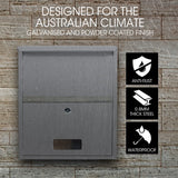 NNEDSZ FORTIA Wall Mounted Parcel Post Box Letterbox, Woodland Grey